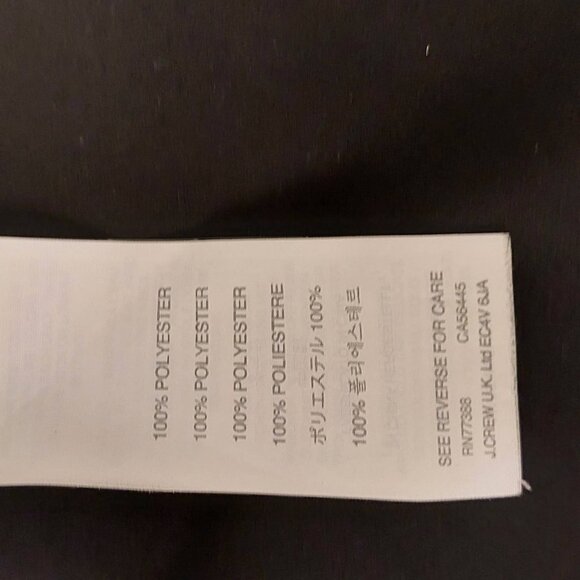 J. Crew (Black Label) Black, Semi-Sheer, Tuxedo Front, L/S, Dress Shirt, Size: 0 - Picture 3 of 7